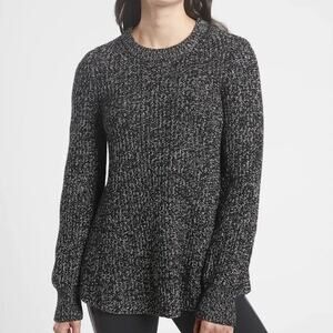 Athleta Sierra Wool Blend Crewneck Sweater in Black Marl Size XS